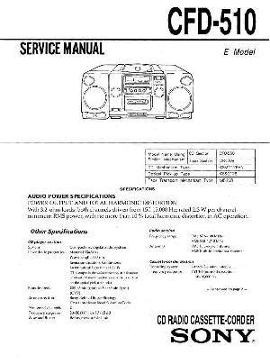 Сервисная инструкция Sony CFD-510 ― Manual-Shop.ru