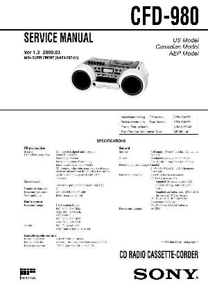 Сервисная инструкция Sony CFD-980 ― Manual-Shop.ru