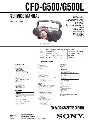 Сервисная инструкция Sony CFD-G500, G500L ― Manual-Shop.ru