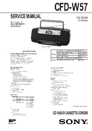 Сервисная инструкция Sony CFD-W57 ― Manual-Shop.ru
