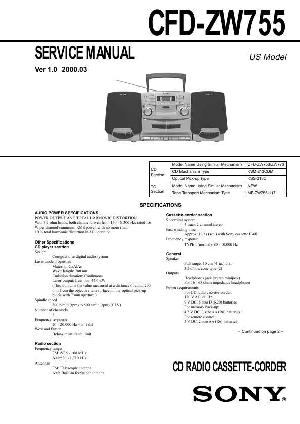 Сервисная инструкция Sony CFD-ZW755 ― Manual-Shop.ru