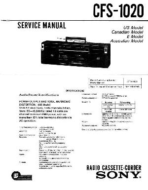 Сервисная инструкция Sony CFS-1020 ― Manual-Shop.ru