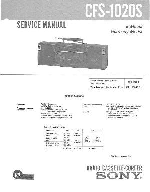 Сервисная инструкция Sony CFS-1020S ― Manual-Shop.ru