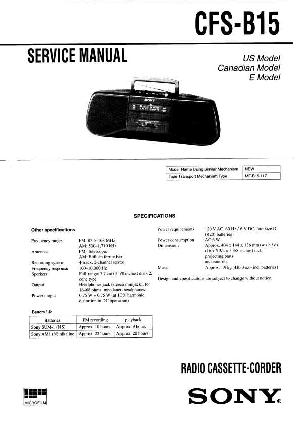 Сервисная инструкция Sony CFS-B15 ― Manual-Shop.ru