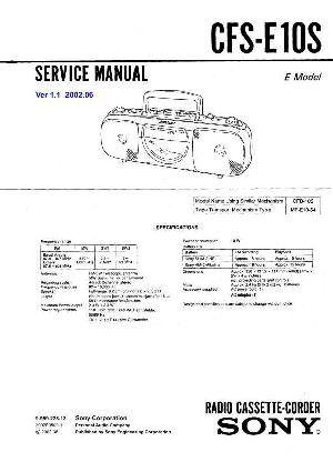 Сервисная инструкция Sony CFS-E10S  ― Manual-Shop.ru