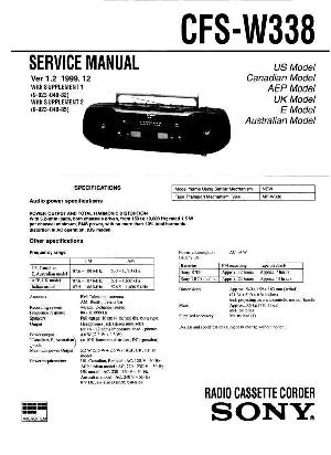 Сервисная инструкция Sony CFS-W338 ― Manual-Shop.ru