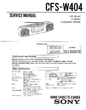 Сервисная инструкция Sony CFS-W404  ― Manual-Shop.ru