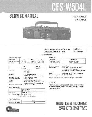 Сервисная инструкция Sony CFS-W504L ― Manual-Shop.ru