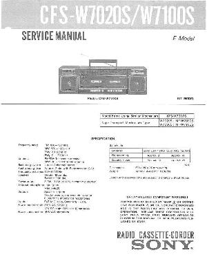 Сервисная инструкция Sony CFS-W7020S, CFS-W7100S ― Manual-Shop.ru