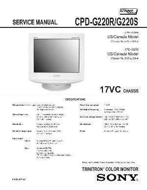 Сервисная инструкция Sony CPD-G220R, CPD-G220S (17VC) ― Manual-Shop.ru
