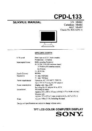 Сервисная инструкция Sony CPD-L133 ― Manual-Shop.ru