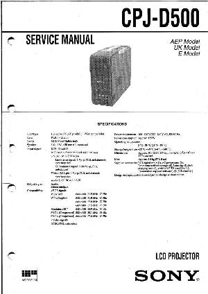 Service manual Sony CPJ-D500 ― Manual-Shop.ru