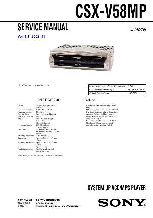Сервисная инструкция Sony CSX-V58MP ― Manual-Shop.ru