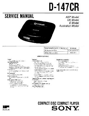 Service manual Sony D-147CR  ― Manual-Shop.ru