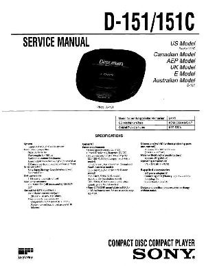 Сервисная инструкция Sony D-151, D-151C  ― Manual-Shop.ru