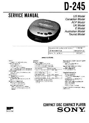 Сервисная инструкция Sony D-245 ― Manual-Shop.ru