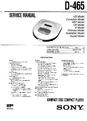 Service manual Sony D-465  ― Manual-Shop.ru