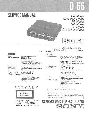 Сервисная инструкция Sony D-66 ― Manual-Shop.ru