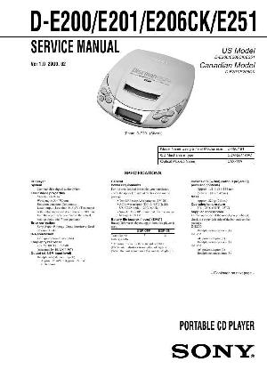 Сервисная инструкция Sony D-E200, D-E201, D-E206CK, D-E251 ― Manual-Shop.ru