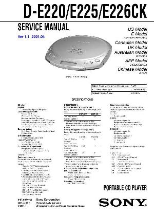 Service manual Sony D-E220, D-E225, D-E226CK ― Manual-Shop.ru