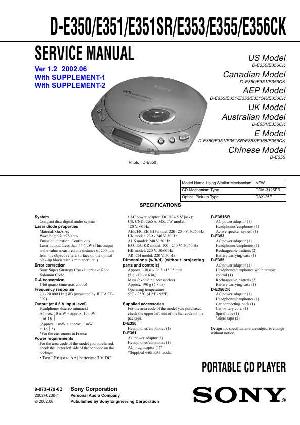 Сервисная инструкция Sony D-E350, D-E351, D-E351SR, D-E353, D-E355, D-E356CK ― Manual-Shop.ru