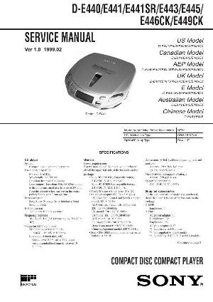 Сервисная инструкция Sony D-E440, D-E441, D-E441SR, D-E443, D-E445, D-E446CK, D-E449CK ― Manual-Shop.ru