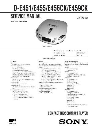 Сервисная инструкция Sony D-E451, D-E455, D-E456CK, D-E459CK ― Manual-Shop.ru