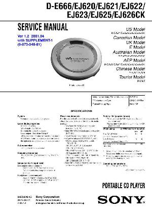 Сервисная инструкция Sony D-E666, D-EJ620 ― Manual-Shop.ru
