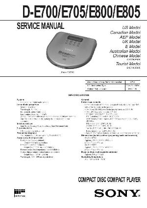 Сервисная инструкция Sony D-E700, D-E705, D-E800, D-E805 ― Manual-Shop.ru