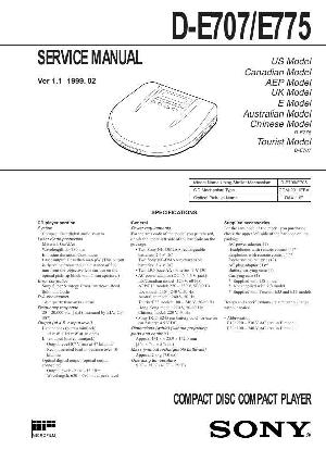 Сервисная инструкция Sony D-E707, D-E775 ― Manual-Shop.ru