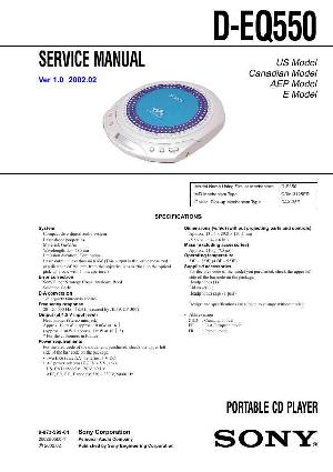 Сервисная инструкция Sony D-EQ550 ― Manual-Shop.ru