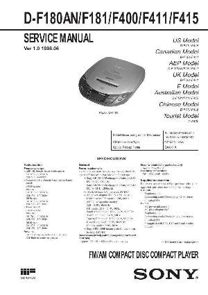 Service manual Sony D-F180AN, D-F181, D-F400, D-F411, D-F415 ― Manual-Shop.ru