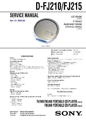 Service manual Sony D-FJ210, D-FJ215  ― Manual-Shop.ru