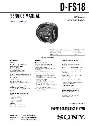 Сервисная инструкция Sony D-FS18 ― Manual-Shop.ru