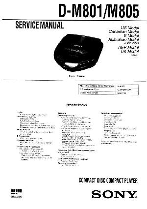 Сервисная инструкция Sony D-M801, D-M805  ― Manual-Shop.ru