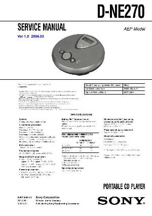 Сервисная инструкция Sony D-NE270  ― Manual-Shop.ru