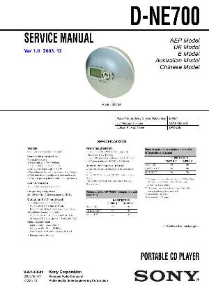 Сервисная инструкция Sony D-NE700  ― Manual-Shop.ru