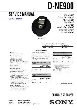 Сервисная инструкция Sony D-NE900  ― Manual-Shop.ru