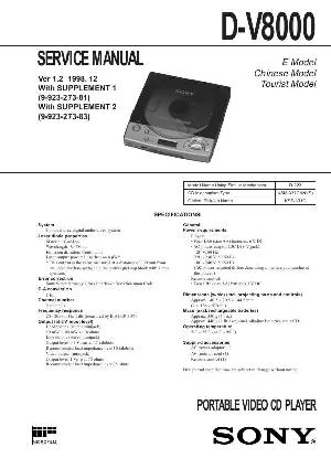 Сервисная инструкция Sony D-V8000  ― Manual-Shop.ru