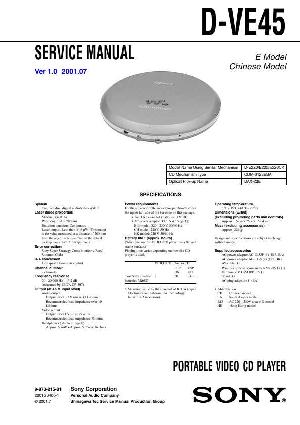Сервисная инструкция Sony D-VE45 ― Manual-Shop.ru
