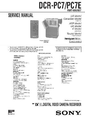 Сервисная инструкция Sony DCR-PC7, DCR-PC7E ― Manual-Shop.ru
