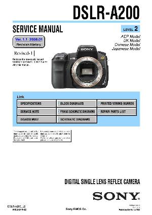 Сервисная инструкция Sony DSLR-A200 level 2 ― Manual-Shop.ru