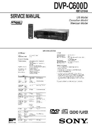 Сервисная инструкция Sony DVP-C600D ― Manual-Shop.ru