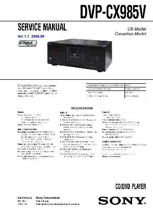Сервисная инструкция Sony DVP-CX985V ― Manual-Shop.ru