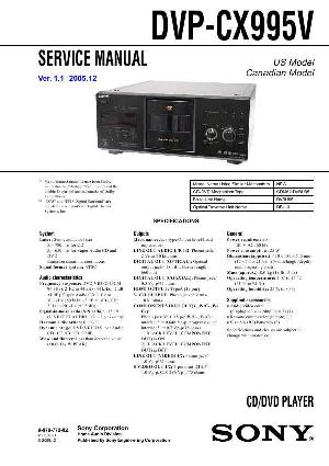 Сервисная инструкция Sony DVP-CX995V ― Manual-Shop.ru