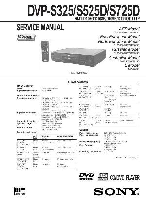 Сервисная инструкция Sony DVP-S325, DVP-S525D, DVP-S725D ― Manual-Shop.ru
