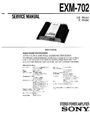 Сервисная инструкция Sony EXM-702  ― Manual-Shop.ru