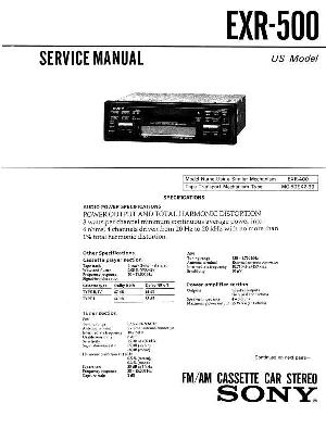 Сервисная инструкция Sony EXR-500 ― Manual-Shop.ru