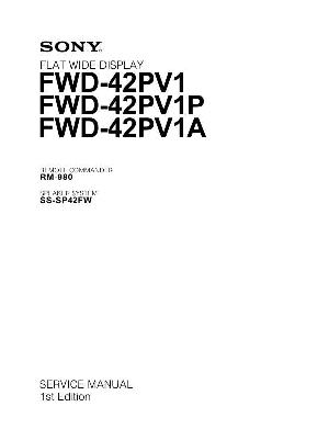 Сервисная инструкция Sony FWD-42PV1 ― Manual-Shop.ru