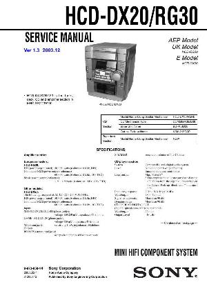 Сервисная инструкция Sony HCD-DX20, HCD-RG30 (MHC-DX20, MHC-RG30) ― Manual-Shop.ru